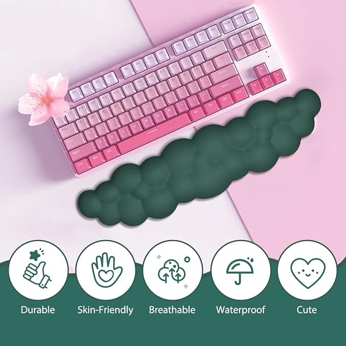 JIKIOU Upgrade Leather Cloud Keyboard Wrist Rest, Cloud Wrist Rest - Image 4