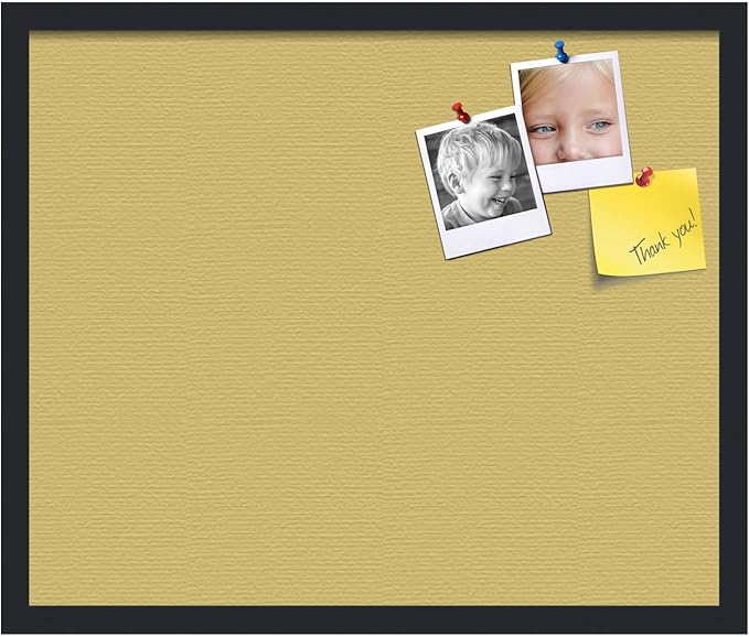 PinPix 24x20 Inch Cork Bulletin Board. This Decorative Framed Pin Board Comes with Honey Pastel Design and a Satin Black Frame. Ideal for Home Office Decor or Message Board (PinPix-1810)-DeskLoop Office