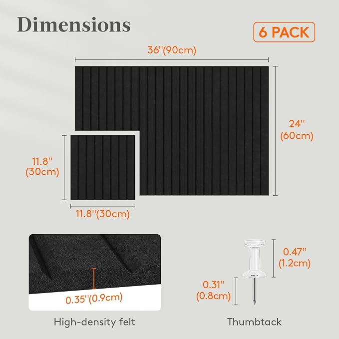 Lifewit Felt Slatted Bulletin Board, 6 Pack Self-Adhesive Panel, Cork Board - Image 3