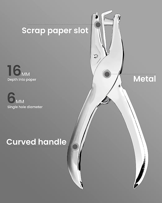 2 Pcs Hole Punch, 1/4 Inch and 1/8 Inch Single Hole Punch, MoHern Hole Puncher - Image 3
