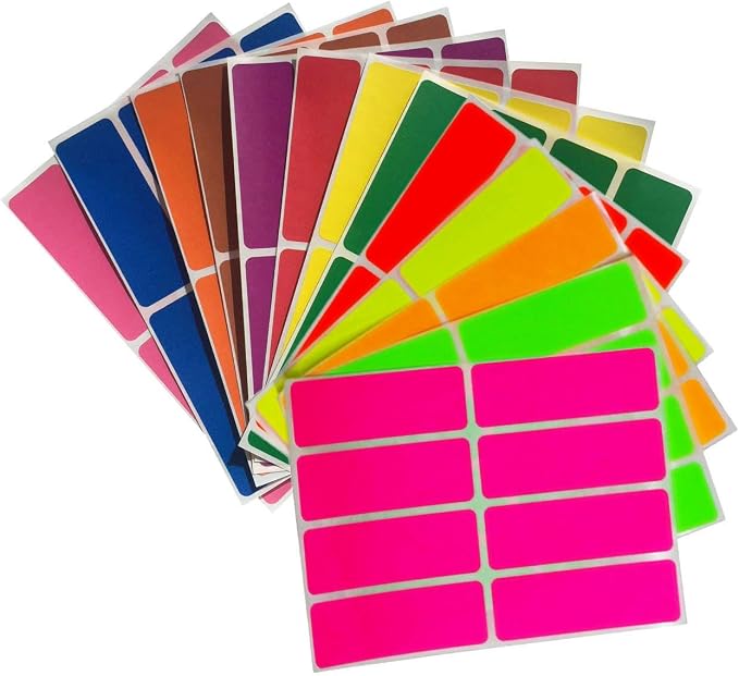 Royal Green Colored Label Sticker Rectangle in 13 Colors 1 x 3 inch writable by RoyalGreen