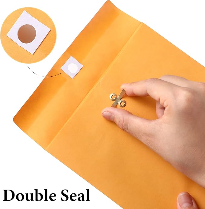 Ctosree 300 Pcs Manilla Envelopes Clasp Envelopes Bulk Brown Kraft Catalog Letter with Clasp Closure and Gummed Seal 28lb Heavyweight Paper (6 x 9 Inch)