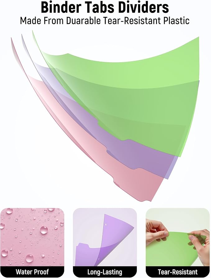 BiuLeon Binder Dividers with Tabs, Plastic Dividers - Image 4