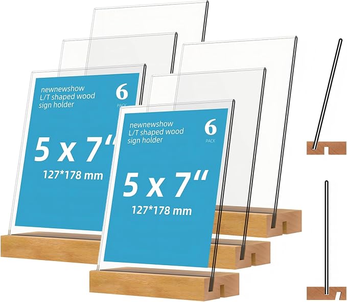 newnewshow 5"x7" Acrylic Sign Holder by NEWNEWSHOW