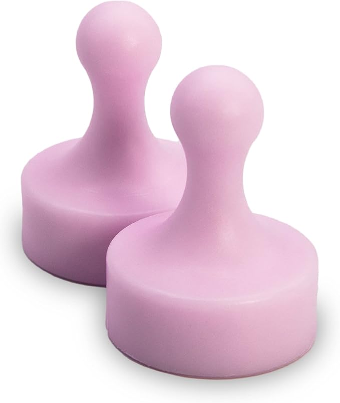 GLASSBOARD STUDIO Powerful Neodymium Magnets, Pawn-Shaped - Strong Fridge/Refrigerator and Whiteboard Magnet, Ideal for Office, Kitchen, Crafts - Rare Earth, Heavy Duty (2, Cotton Candy Pink)-DeskLoop Office