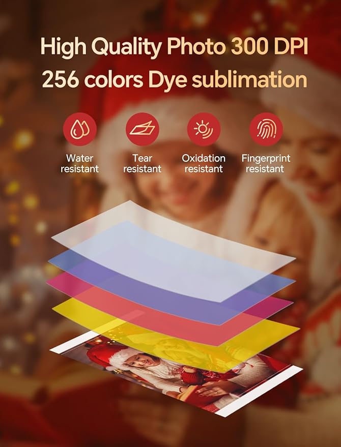 HPRT Photo Printer 4x6,+108 Sheets&2Ribbon,Phone Instant Picture Printer for iPhone, Android, Portable Photo Printers for Home Use (Beige)-DeskLoop Office