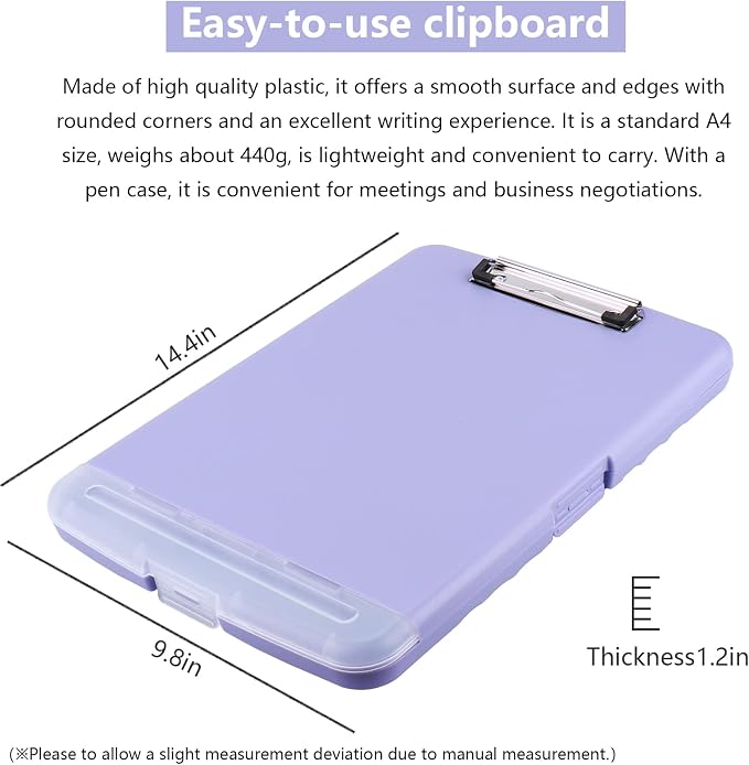 SFLHHDM Clipboard with Storage, Clip Boards 8.5x11, Plastic Clipboard with Pen - Image 4