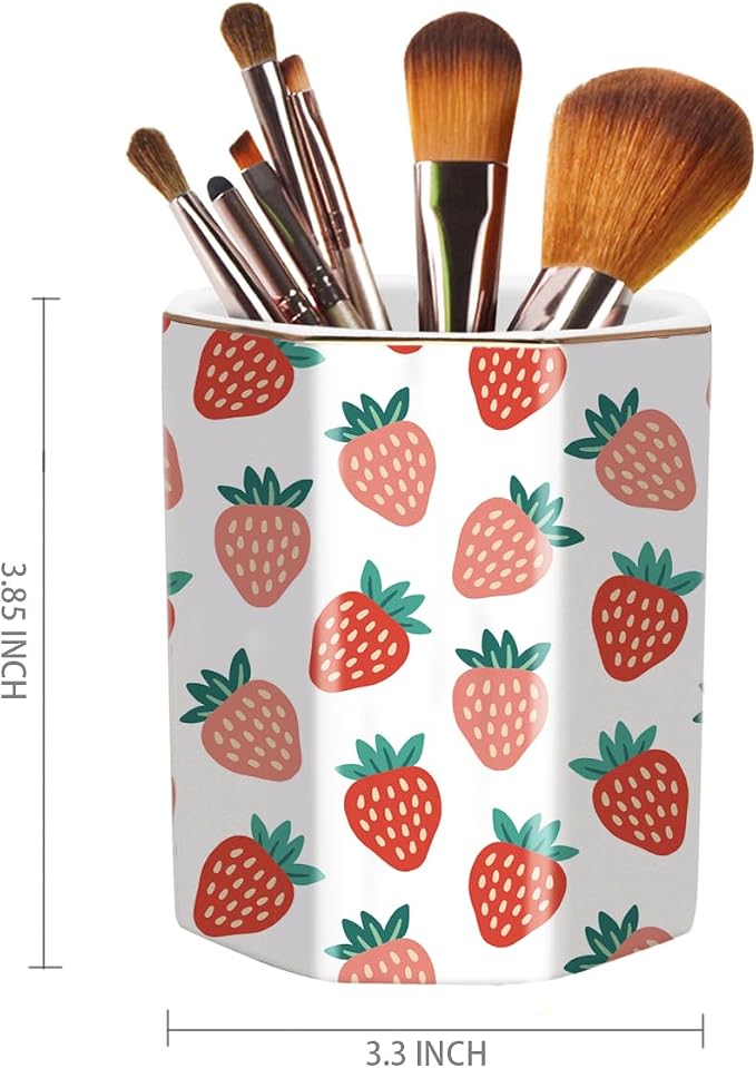 Ceramic Strawberries Pen Holder - Image 2