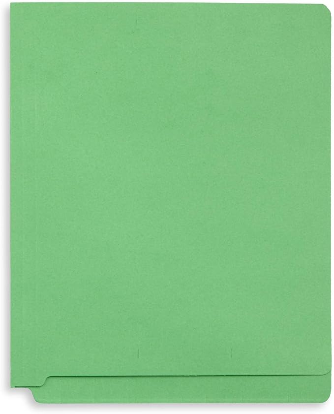 100 Green End Tab Fastener File Folders - Image 4