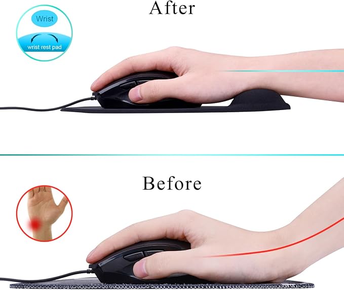JIKIOU Mouse Pad, 2 Pack Ergonomic Mouse Pads - Image 3