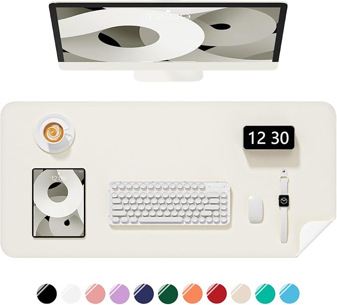Desk Pad, 35.5" x 17" PU Leather Non-Slip Desk Mat Large Mouse Pad by Niniubye