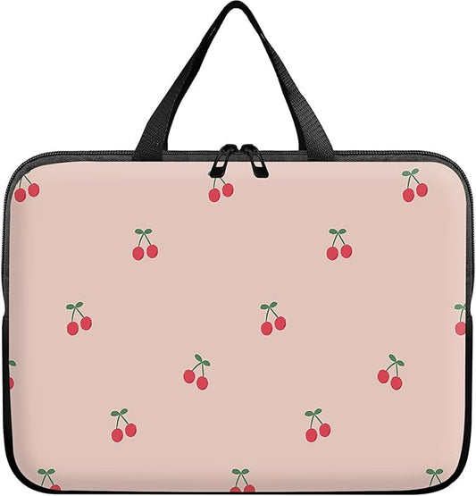 Laptop Sleeve Case Bag 15 inch, Pink Cherry Slim Carrying Case Durable Handbag Travel Laptop Bag for 15 inch MacBook Air M3/M2/15 Pro/Surface Laptop 7/6/5/4/3/ Dell XPS 15 Plus
