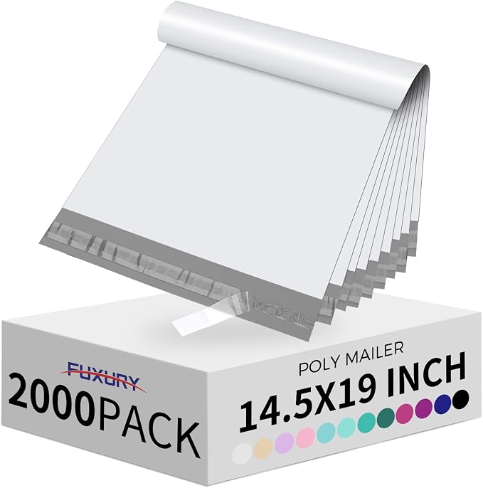 Fuxury 2000 Pcs 14.5x19" Poly Mailers, Waterproof Mailing Envelopes by Fuxury