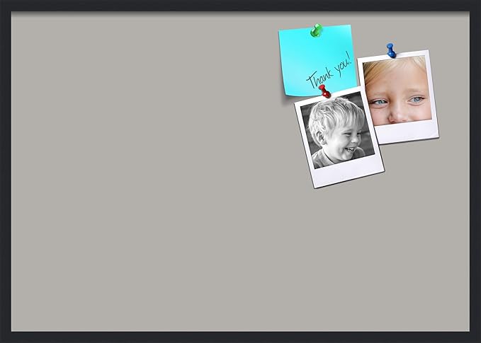 PinPix 40x28 Inch Cork Bulletin Board. This Decorative Framed Pin Board Comes with Dark Stone Design and a Satin Black Frame. Ideal for Home Office Decor or Message Board (PinPix-1808)-DeskLoop Office