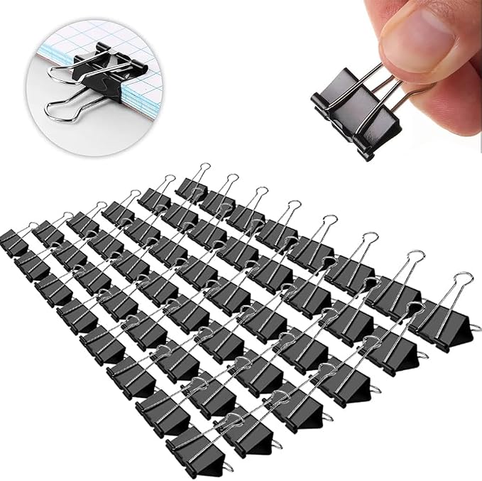 Small Binder Clips, 144 Pack, 3/4 Inch, 0.75 Inch, Standard 19mm, Metal Paper - Image 8