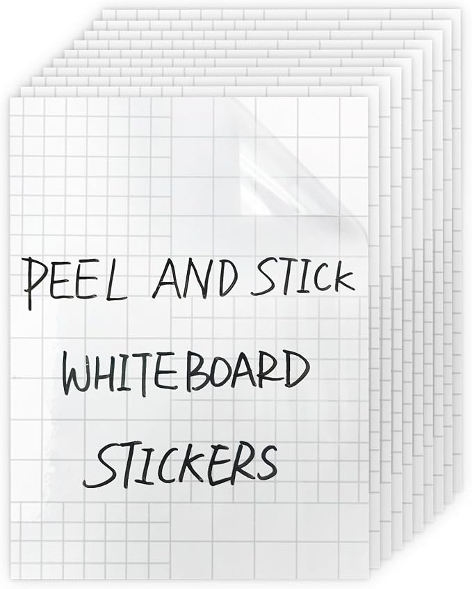 T&W SAME FILM 6 Pcs Dry Erase Board Sticker- Whiteboard Stickers-8.3''x11.7'' by zcsame