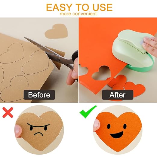 UCEC 2 Inch Heart Punch, Heart Paper Punch Shapes, Large Decorative Craft - Image 2