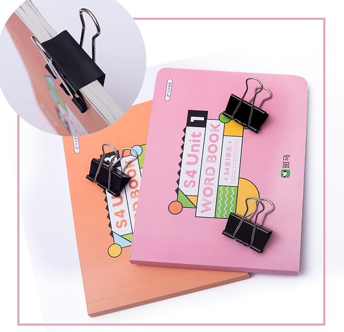 Black Binder Clips, 72 Pack, Non-Standard 41mm, 1.6 Inch, Large Clips, Capacity - Image 7
