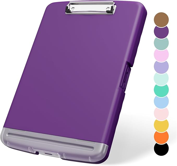 Plastic Clipboard with Storage, 8.5 x 11 Storage Organization Box Side-Opening by ZAXMEY
