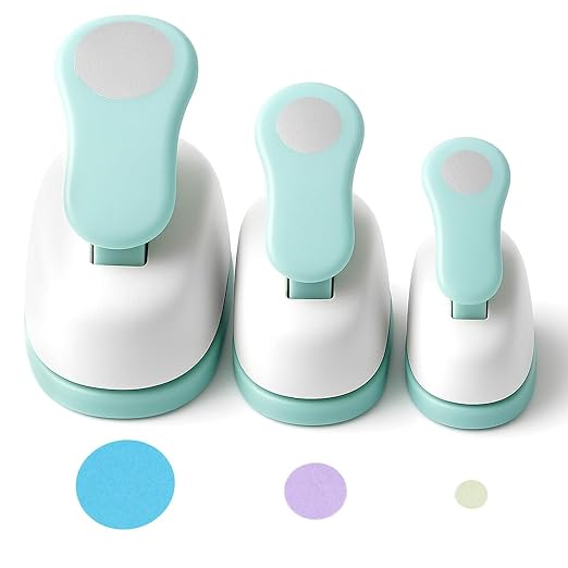 Koogel 3PCS Circle Paper Punch, Circle Hole Punch Different Size（1 + 5/8 + 3/8 by KOOGEL