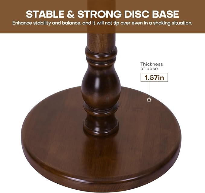 Wood Coat Rack Coat Tree Freestanding with Hooks, Heavy Duty Standing Coat Rack with Solid Round Base, 74” Tree Shaped Coat Hanger Stand for Clothes, Hat, Jacket, Entryway Bedroom, Walnut-DeskLoop Office