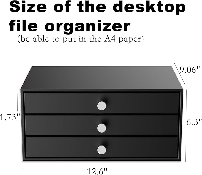 Svartur Metal Desk Top Drawers, Small Table Organizer - Image 3