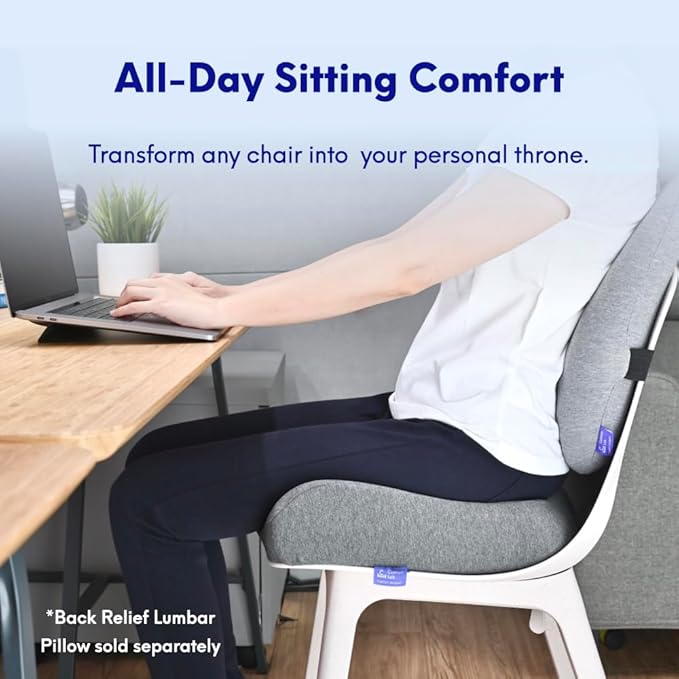 C CUSHION LAB Patented Pressure Relief Seat Cushion for Long Sitting Hours on Office/Home Chair, Car, Wheelchair - Extra-Dense Memory Foam for Hip, Tailbone, Coccyx, Sciatica - Wellness Green-DeskLoop Office