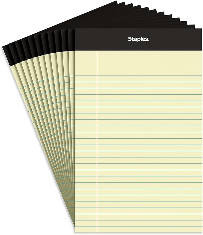 TRU RED Legal Pads, 5” x 8”, Narrow Ruled, 50 Sheets/Pad by Staples