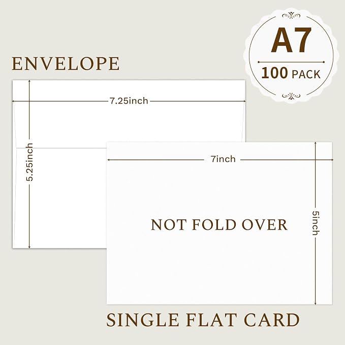 Goefun Blank Note Cards and Envelopes 5 x 7 Flat Cardstock and A7 Envelopes - Image 2