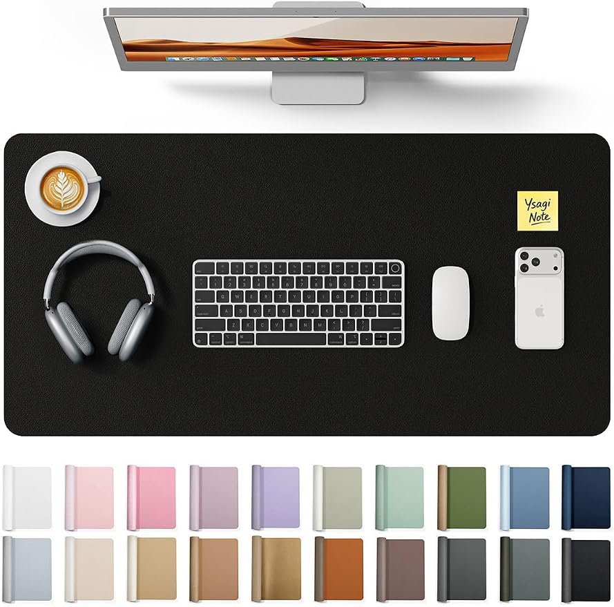 YSAGi Leather Desk Protector, Office Mat, Large Mouse Mat, Non-Slip PU Leather by YSAGi