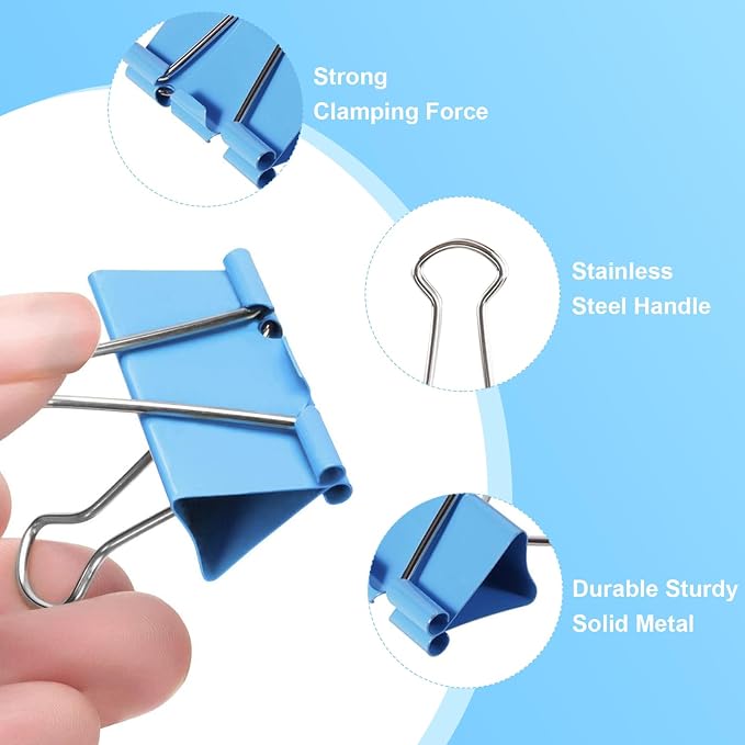 Binder Clips Assorted Sizes, 4 Sizes Cute Binder Clips Large Medium Binder Clip - Image 5