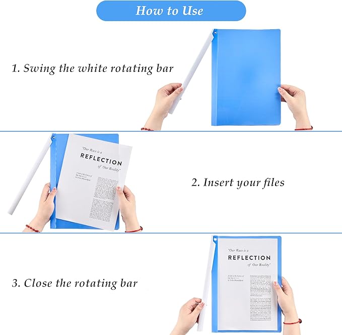 Clear Report Covers with Swing Clip, 10 Pack, 30 Sheet Capacity A4 Size File - Image 3