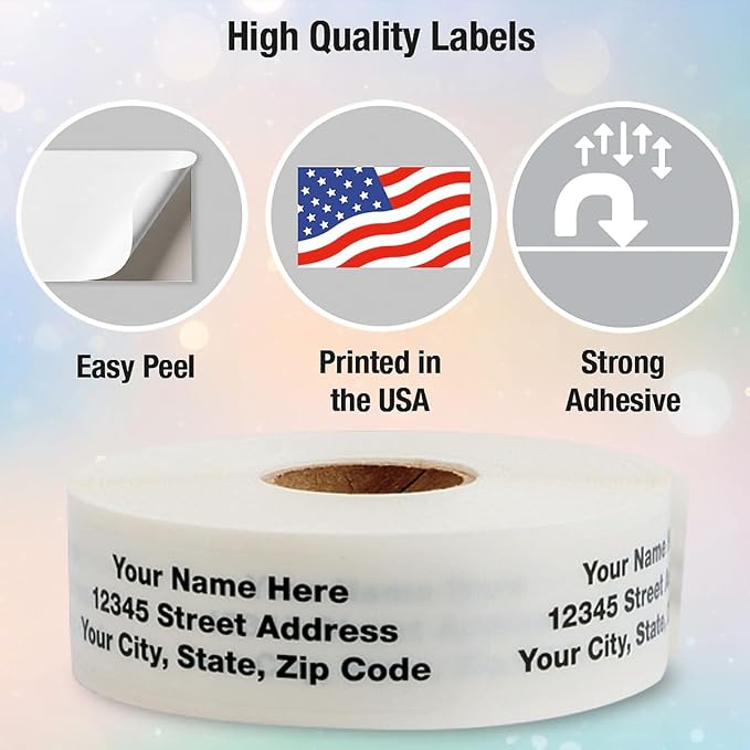 Personalized Return Address Labels, Roll of 250 Transparent Clear Self-Adhesive - Image 5