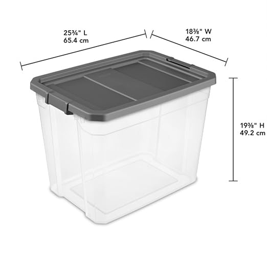 Sterilite 4-Pack Modular Stacker Box, Durable Clear Plastic Storage Bins - Image 2