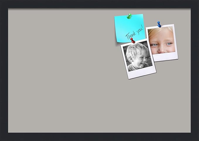 PinPix 22x15 Inch Cork Bulletin Board. This Decorative Framed Pin Board Comes with Dark Stone Design and a Satin Black Frame. Ideal for Home Office Decor or Message Board (PinPix-1808)-DeskLoop Office