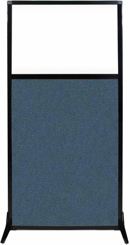 Versare Workstation Partition | Portable Wall Divider | Modern Office Cubicle | Free Standing Privacy Screen | Flexible Work Space | 33" x 70" W/Window, Caribbean Fabric Panels-DeskLoop Office