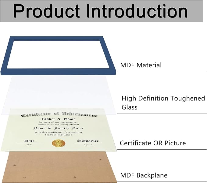 ELSKER&HOME 8.5x11 Picture Frame-Certificate Document Frame 6Pack, Display - Image 4