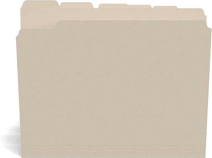 Staples File Folders, Letter Size, 1/5‑Cut Tabs, Durable Paper Stock, 200/Carton by Staples