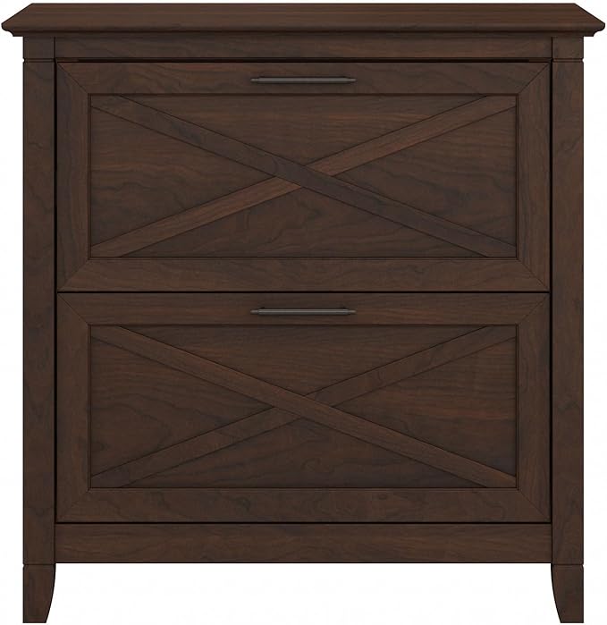 Bush Furniture Key West 2 Drawer Lateral File Cabinet in Bing Cherry-DeskLoop Office