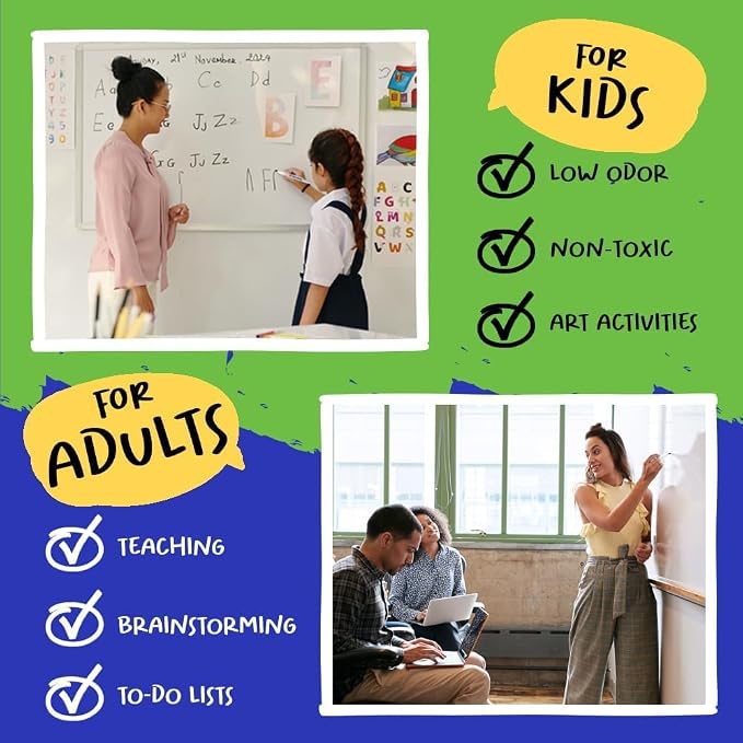 Chalkola 60 Fine Tip Dry Erase Markers Bulk | Non toxic, Low Odor Whiteboard - Image 5