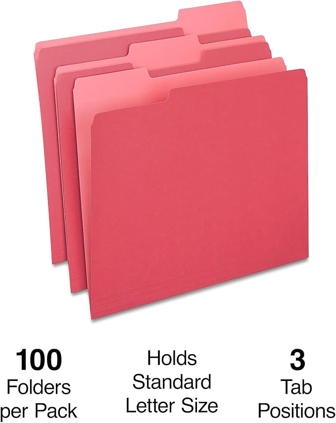 Staples File Folder, Letter Size, 1/3‑Cut Tab, Durable Paper Stock, 200/Carton - Image 3