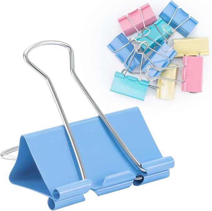 2 Inch 32 Pack Extra Large Binder Clips, Colored Jumbo Paper Clips, Big Paper by OWLKELA
