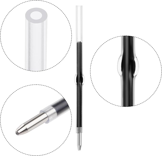 jiebor 100Pcs Beadable Pens Refills Ballpoint Pens Refills Black Ink 1.0mm - Image 5