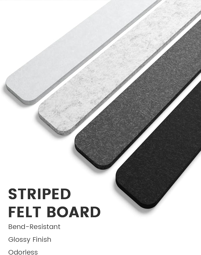 Fluxynara Cork Board Alternative Felt Strip Board 8-Pack 13"x2", Office Pin - Image 3