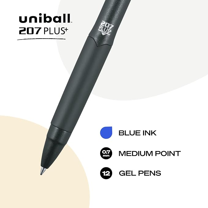Uniball 207 Plus+ Retractable Gel Pens 12 Pack - Image 2