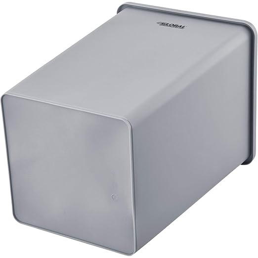 Global Industrial Square Plastic Garbage Can, Open Top, 55 Gallon Capacity, Indoor/Outdoor Rated, 19-1/2"W x 19-1/2"D x 34"H, Utility Trash Can, No Lid, Gray-DeskLoop Office