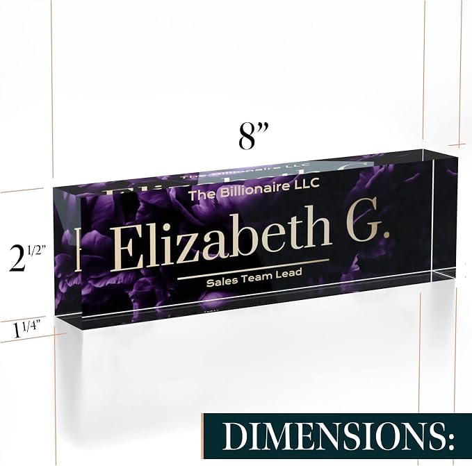 Desk Name Plate Personalized, Custom Name Plates 2½/x8 Inches, Thick - Image 7