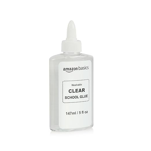 Amazon Basics Washable Liquid School Glue, 5 fl.oz Bottle, 147ml,1-Pack, Clear-DeskLoop Office