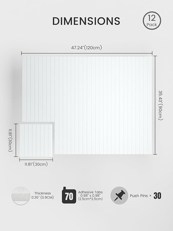 Bumusty Large Cork Board Alternative-48 x 36" Felt Bulletin Board Tiles - Image 2
