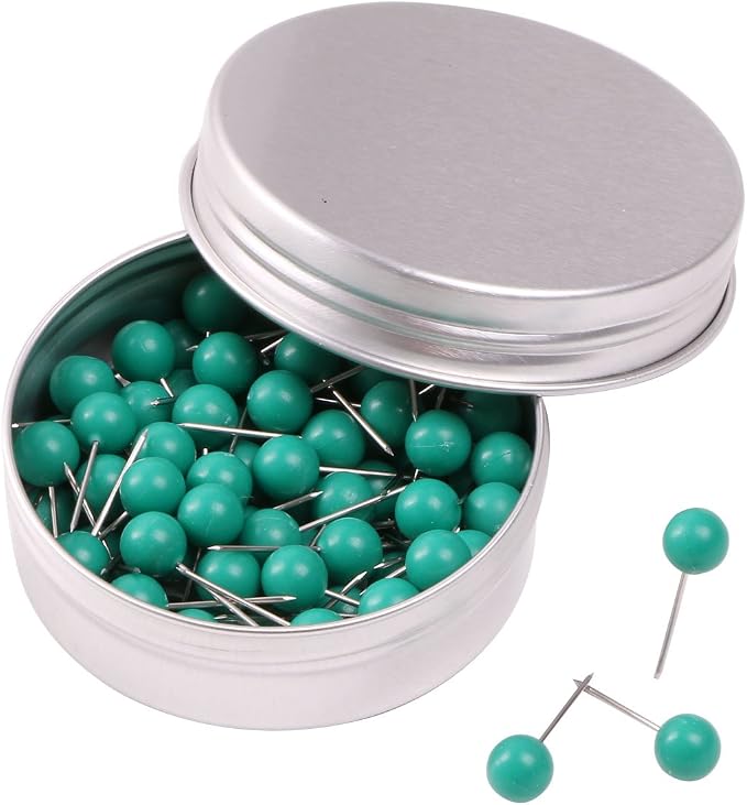 Tupalizy 100PCS 1/4 Inch Small Round Head Map Tacks Pins by Tupalizy